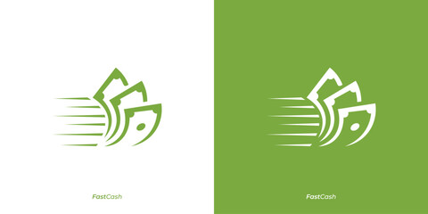Simple Illustration Fast Cash Logo Design. Logo Suitable for Fast Payment Service Businesses or Money Exchange and others.