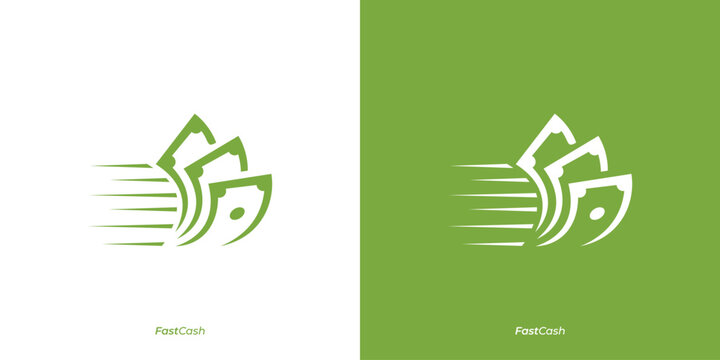 Simple Illustration Fast Cash Logo Design. Logo Suitable for Fast Payment Service Businesses or Money Exchange and others.