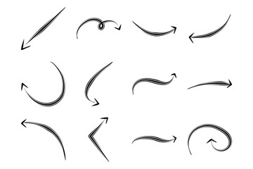 Double Arrow Direction Shape Curved Line Pictogram Symbol Visual Illustration Set