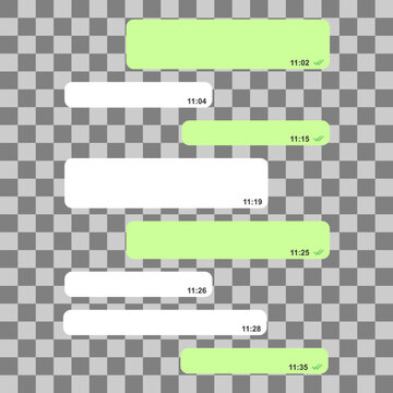 Short bubble message, chat speech conversation, interface dialog vector illustration
