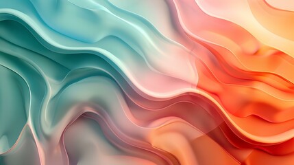 Obraz premium Abstract blue and orange wavy gradient background.