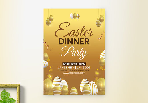 Easter Dinner Party Flyer