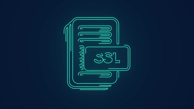 ssl certificate document database technology animation