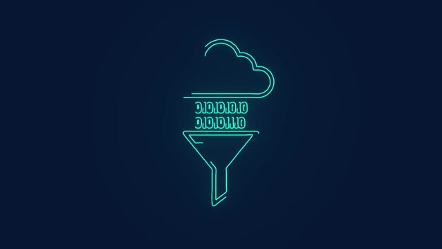cloud computing data funnel information technology animation