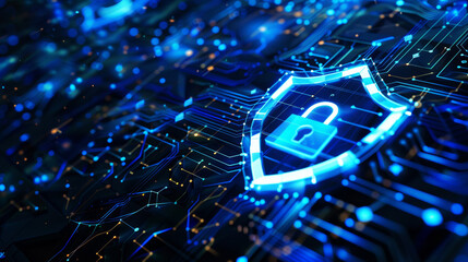 Fototapeta premium Create an abstract representation showcasing the defensive tactics employed to protect data in the virtual world.
