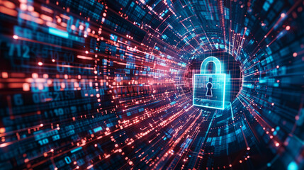 Create an illustrative representation of the protective tactics employed to secure data in the online world.