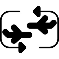 Flight Round Trip Icon