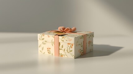 beauty of giving with a captivating image of a gift box adorned with a charming card, placed on a...