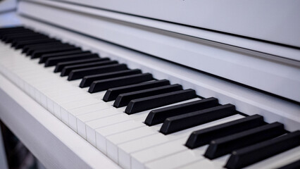 piano keys close up