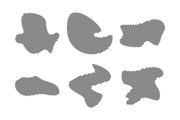 Blobs Abstract Fluid Shape Stripe lines Set Abstract Black Shapes Liquid Shape Elements Random Outline Fluid Shapes.