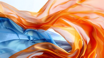 Enhance the beauty of this flowing blue and orange silk fabric. Give it a more vibrant and saturated look. Make the colors pop out and draw the eye in.