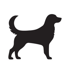 isolated black silhouette of a dog collection, Set of dog silhouette vector. Dogs and puppies in different breed, corgi, golden retriever, poses, sitting, standing, jump