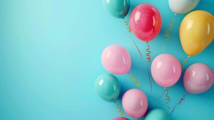 Balloons decoration celebration special moment copy space background