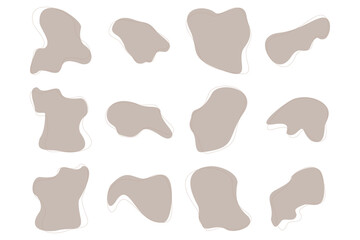 Blobs Abstract Fluid Shape Colored Set Abstract Black Shapes Liquid Shape Elements Random Outline Fluid Shapes.