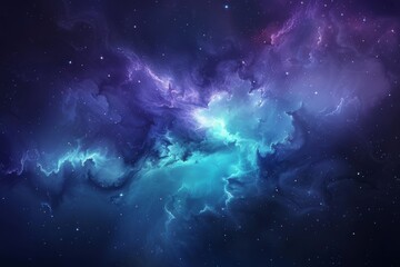 Galaxy in space with clouds, colorful stars on a black background 