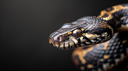 Fototapeta premium Snake on a coloured background with space for your text