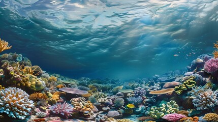 Vibrant underwater coral reefs and submerged beauty