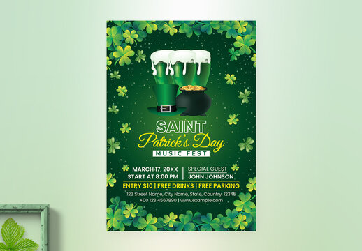 St Patrick's Day Music Fest Flyer