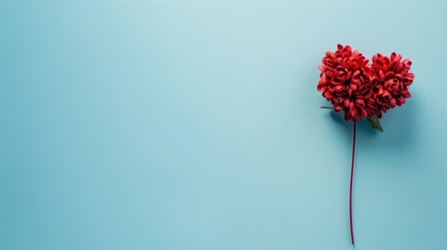 Red love shape blank copy space for texting background