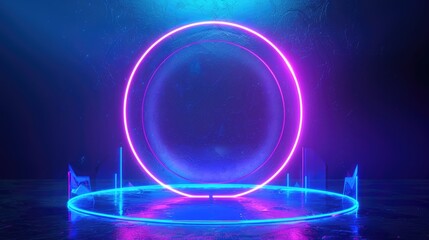 A glowing circle with a blue and purple gradient.