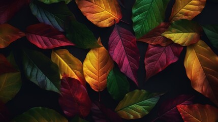 Autumn Background - using classic fall colors to create a repeatable. Many autumn fall leaves. High quality photo