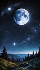 Naklejka premium moon and stars 