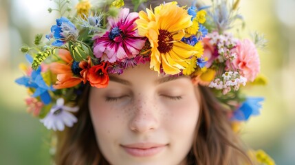 Crafting a vibrant flower crown on a sunny afternoon sets the stage for Midsummer night festivities or a fun bachelorette party activity Learn how to make your very own festival coronet wit