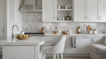 Modern Kitchen Elegance: Pristine White Cabinets