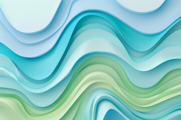 Vibrant Abstract Waves on Pastel Blue Background for Presentation Generative AI