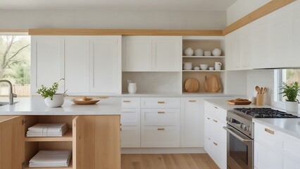 Modern Kitchen Elegance: Pristine White Cabinets
