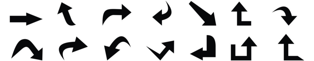 arrow icons set, pointing up, down, left and right icon.