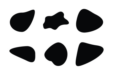 Blobs Abstract Fluid Shape set Abstract black shapes Liquid shape elements Random outline fluid shapes.
