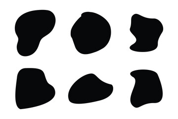 Blobs Abstract Fluid Shape set Abstract black shapes Liquid shape elements Random outline fluid shapes.