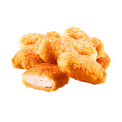 fried chicken nuggets, Nuggest on white isolated background fast food lunch Kidz school lunch meal...
