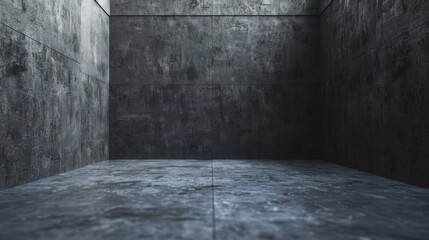 Cozy Empty Room Interior with Dark Cement Walls Generative AI