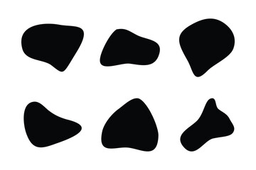 Blobs Abstract Fluid Linear shape set Abstract black shapes Liquid shape elements Random outline fluid shapes.