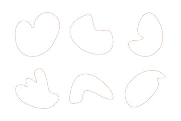 Blobs Abstract Fluid Linear shape set Abstract black shapes Liquid shape elements Random outline fluid shapes.