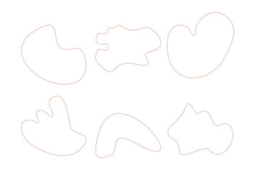 Blobs Abstract Fluid Linear shape set Abstract black shapes Liquid shape elements Random outline fluid shapes.