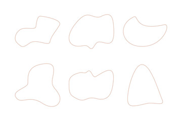 Blobs Abstract Fluid Linear shape set Abstract black shapes Liquid shape elements Random outline fluid shapes.