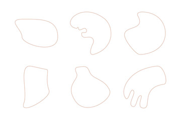 Blobs Abstract Fluid Linear shape set Abstract black shapes Liquid shape elements Random outline fluid shapes.