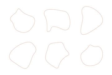 Blobs Abstract Fluid Linear shape set Abstract black shapes Liquid shape elements Random outline fluid shapes.