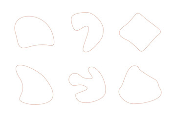 Blobs Abstract Fluid Linear shape set Abstract black shapes Liquid shape elements Random outline fluid shapes.
