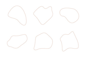 Blobs Abstract Fluid Linear shape set Abstract black shapes Liquid shape elements Random outline fluid shapes.