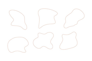 Blobs Abstract Fluid Linear shape set Abstract black shapes Liquid shape elements Random outline fluid shapes.