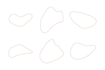 Blobs Abstract Fluid Linear shape set Abstract black shapes Liquid shape elements Random outline fluid shapes.