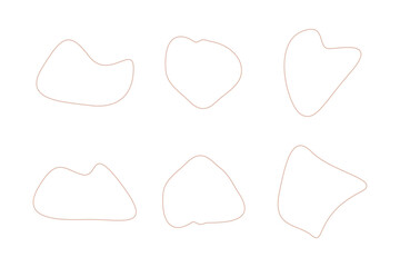 Blobs Abstract Fluid Linear shape set Abstract black shapes Liquid shape elements Random outline fluid shapes.