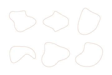 Blobs Abstract Fluid Linear shape set Abstract black shapes Liquid shape elements Random outline fluid shapes.