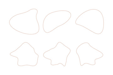 Blobs Abstract Fluid Linear shape set Abstract black shapes Liquid shape elements Random outline fluid shapes.