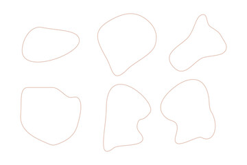 Blobs Abstract Fluid Linear shape set Abstract black shapes Liquid shape elements Random outline fluid shapes.