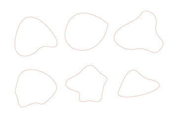 Blobs Abstract Fluid Linear shape set Abstract black shapes Liquid shape elements Random outline fluid shapes.